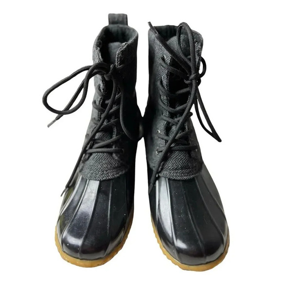 Bass Harlequin Duck Rain Boots Size 9 Black & Gray Women’s - Picture 8 of 8